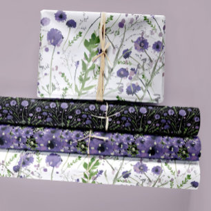 Feuille De Papier Cadeau Cadeau de découpage Floral violet