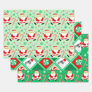 Feuille De Papier Cadeau Cadeau de Noël de Badminton