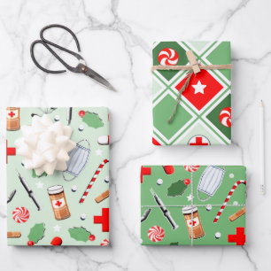 Feuille De Papier Cadeau Cadeau de Noël médical