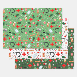 Feuille De Papier Cadeau Cadeau de Noël Médicale