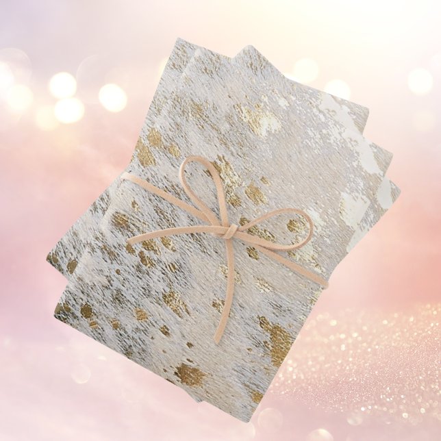 Feuille De Papier Cadeau Cadeau de Noël métal brillant or (Gold Shiny Metallic Christmas Gift Wrapping Paper Sheet
)