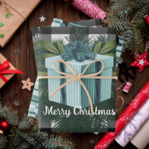 Feuille De Papier Cadeau Cadeau de Noël Plaid Buffalo   TURQUOISE