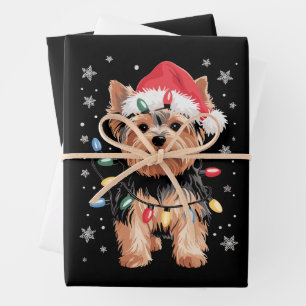 Feuille De Papier Cadeau Cadeau de Noël pour Yorkie Long