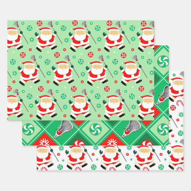 Feuille De Papier Cadeau Cadeau de vacances Lacrosse (Lot)