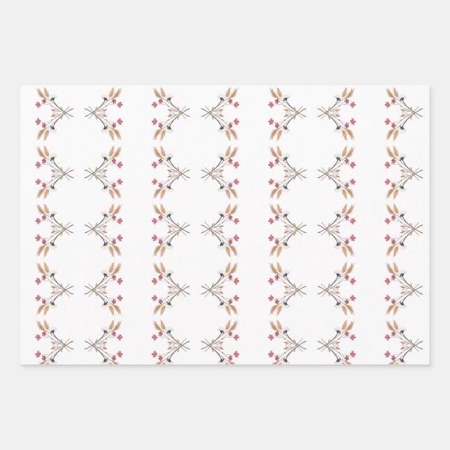 Feuille De Papier Cadeau Cadeau Motif fleur sauvage (Devant)