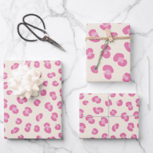 Feuille De Papier Cadeau Cadeau Motif tendance léopard rose