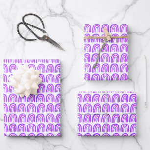 Feuille De Papier Cadeau Cadeau Rainbow Motif violet