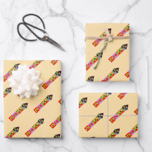 Feuille De Papier Cadeau Cadeau Rainbow Pen