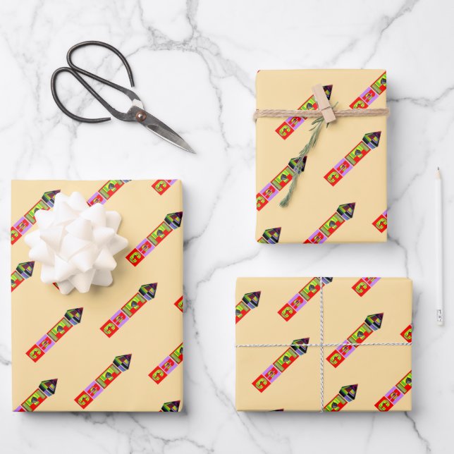 Feuille De Papier Cadeau Cadeau Rainbow Pen (Recto)