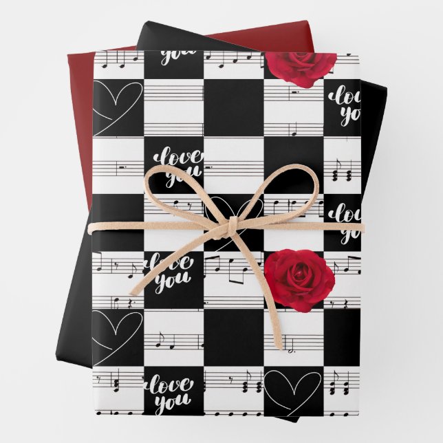 Feuille De Papier Cadeau Cadeau Valentines (En situation)