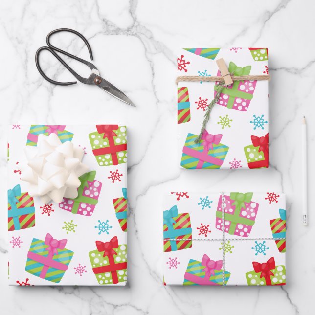 Feuille De Papier Cadeau Cadeaux de Noël lunatique (Recto)
