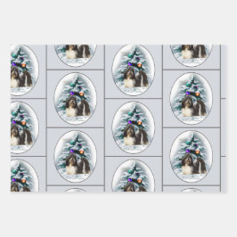 Feuille De Papier Cadeau Cadeaux de Noël Shih Tzu