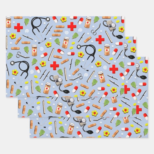 Feuille De Papier Cadeau Cadeaux d'études infirmiers (Lot)