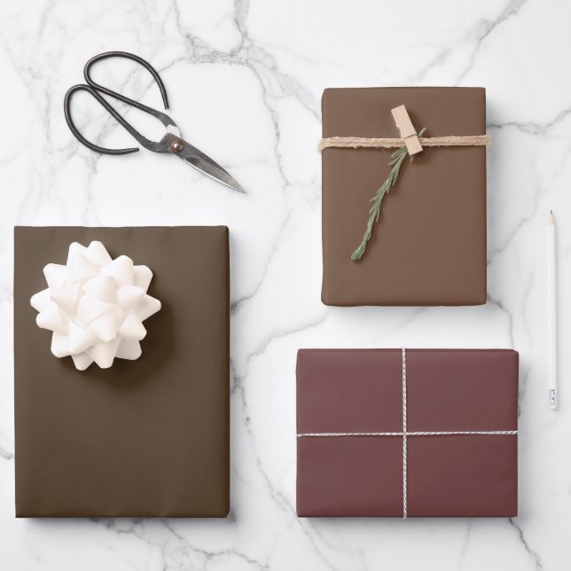 Feuille De Papier Cadeau Café Noir Café Profond Tons Brown 3 Tons (Recto)