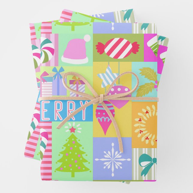 Feuille De Papier Cadeau Calendrier de Noël (En situation)