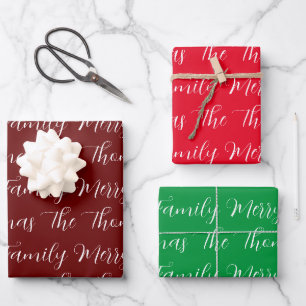 Feuille De Papier Cadeau Calligraphie Joyeux Noël et texte personnalisé