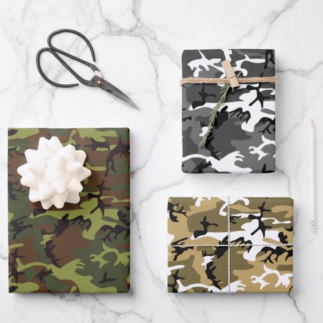 Feuille De Papier Cadeau Camouflage armé (Recto)