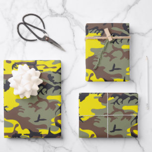 Feuille De Papier Cadeau Camouflage jaune et Brown, Militaire, Armée