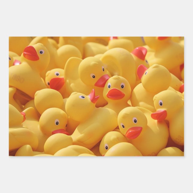 Feuille De Papier Cadeau Canards en caoutchouc (Devant)