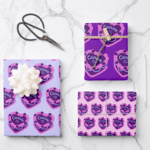 Feuille De Papier Cadeau Cancer Zodiac Coquette Coeur Anniversaire Gâteau