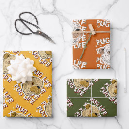 Feuille De Papier Cadeau Carlin Vie Animal Chien