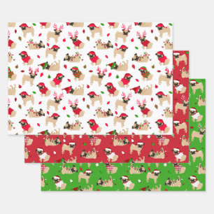 Feuille De Papier Cadeau Carlins de Noël