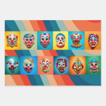 Carnaval hanté : Masques Clown Vintages d'Hallowee