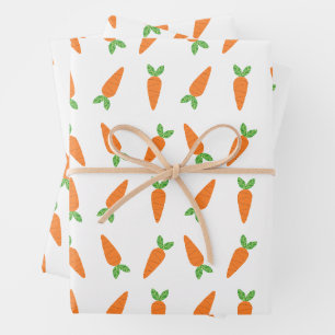 Feuille De Papier Cadeau Carotte moderne Doodle Pâques envelopper cadeau