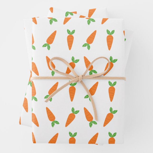 Feuille De Papier Cadeau Carotte moderne Doodle Pâques envelopper cadeau (En situation)