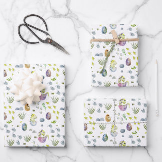 Feuille De Papier Cadeau carrelage baby shower mignon garçons dinosaure