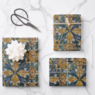 Feuille De Papier Cadeau Carrelage espagnol antique