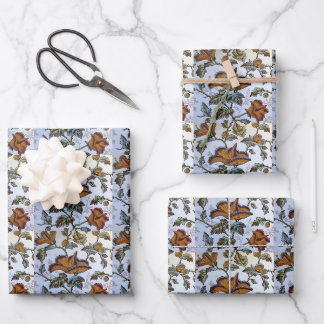 Feuille De Papier Cadeau Carrelage floral antique