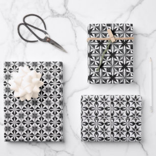 Feuille De Papier Cadeau Carrelage géométrique Motif avec motifs diamant fl