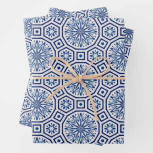Feuille De Papier Cadeau Carrelage marocain, carrelage bleu, Impression tou