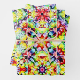 Feuille De Papier Cadeau Carrelage méditerranéen, Carreaux d'encre d'alcool
