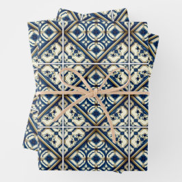 Feuille De Papier Cadeau Carrelage méditerranéen, Portugais, Azulejo, Majol