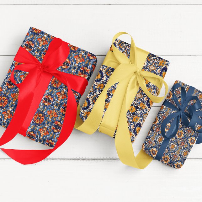 Feuille De Papier Cadeau Carrelage Talavera mexicain Espagne Fiesta (Créateur téléchargé)