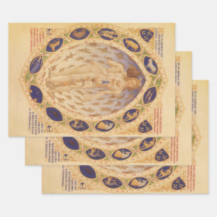 Feuille De Papier Cadeau Carte antique du Zodiaque céleste, Astrologie vint