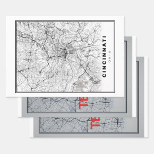 Feuille De Papier Cadeau Carte Cincinnati