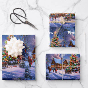 Feuille De Papier Cadeau Carte postale de Noël