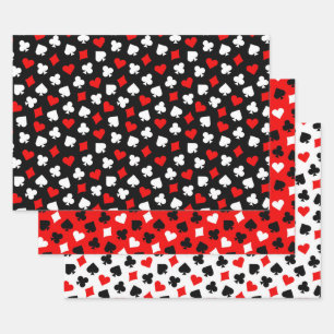 Feuille De Papier Cadeau Casino noir rouge et blanc