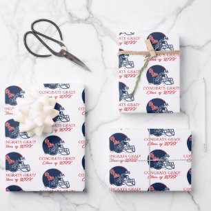 Feuille De Papier Cadeau Casque Ole Miss Football bleu foncé