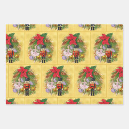 Feuille De Papier Cadeau Casse-Noisette Soldat Plum Fée Noël