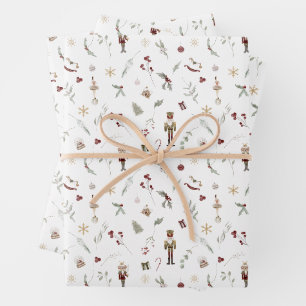 Feuille De Papier Cadeau Casse-noix moderne Ballerina Souris King Noël