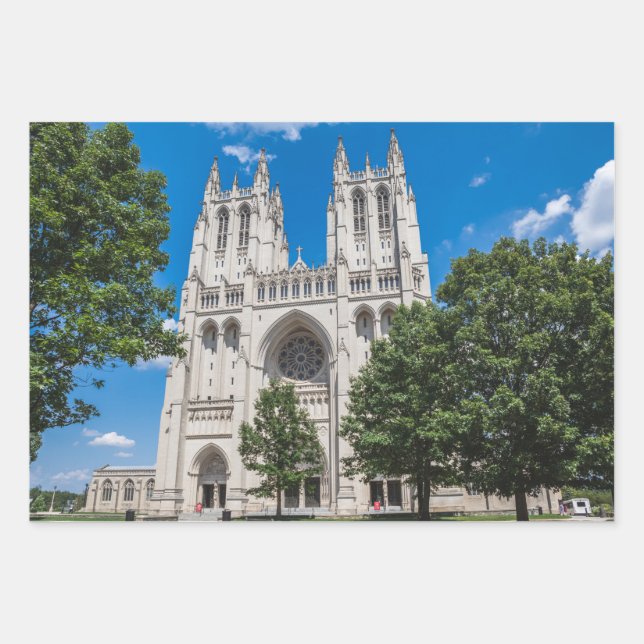 Feuille De Papier Cadeau Cathédrale nationale de Washington (Devant)