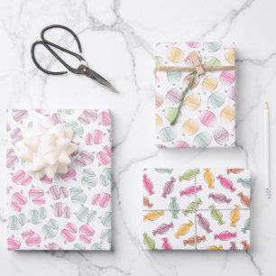 Feuille De Papier Cadeau Célébration Cupcakes, Ballons et Toffees mignonne