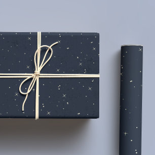 Feuille De Papier Cadeau Céleste Nuit Ciel bleu marine