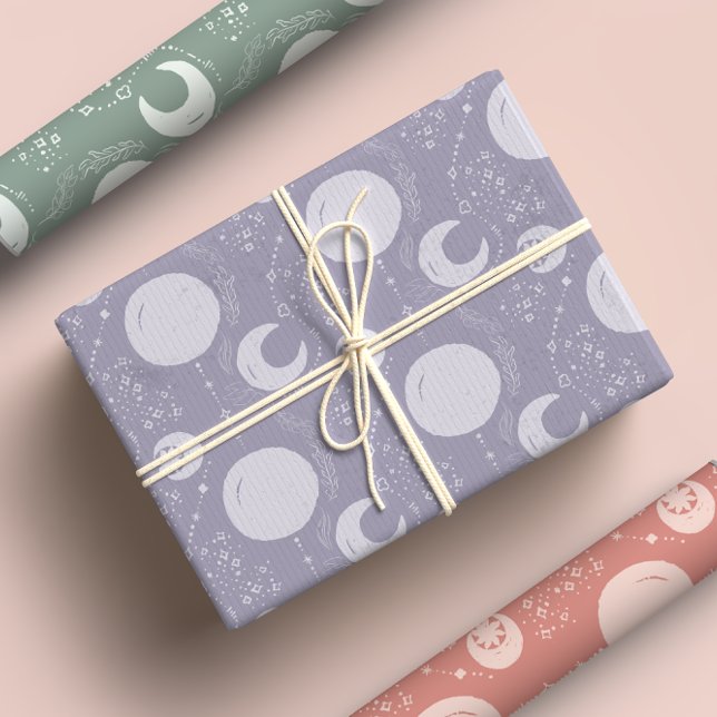 Feuille De Papier Cadeau Céleste Nuit Magique Cuisine Pastel Boho Glam (Créateur téléchargé)