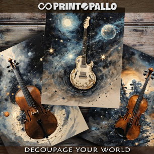 Feuille De Papier Cadeau Cello, Violon Guitare : instruments de musique oni