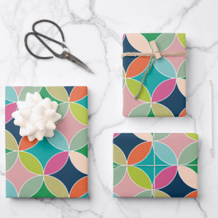 Feuille De Papier Cadeau Cercles géométriques lumineux